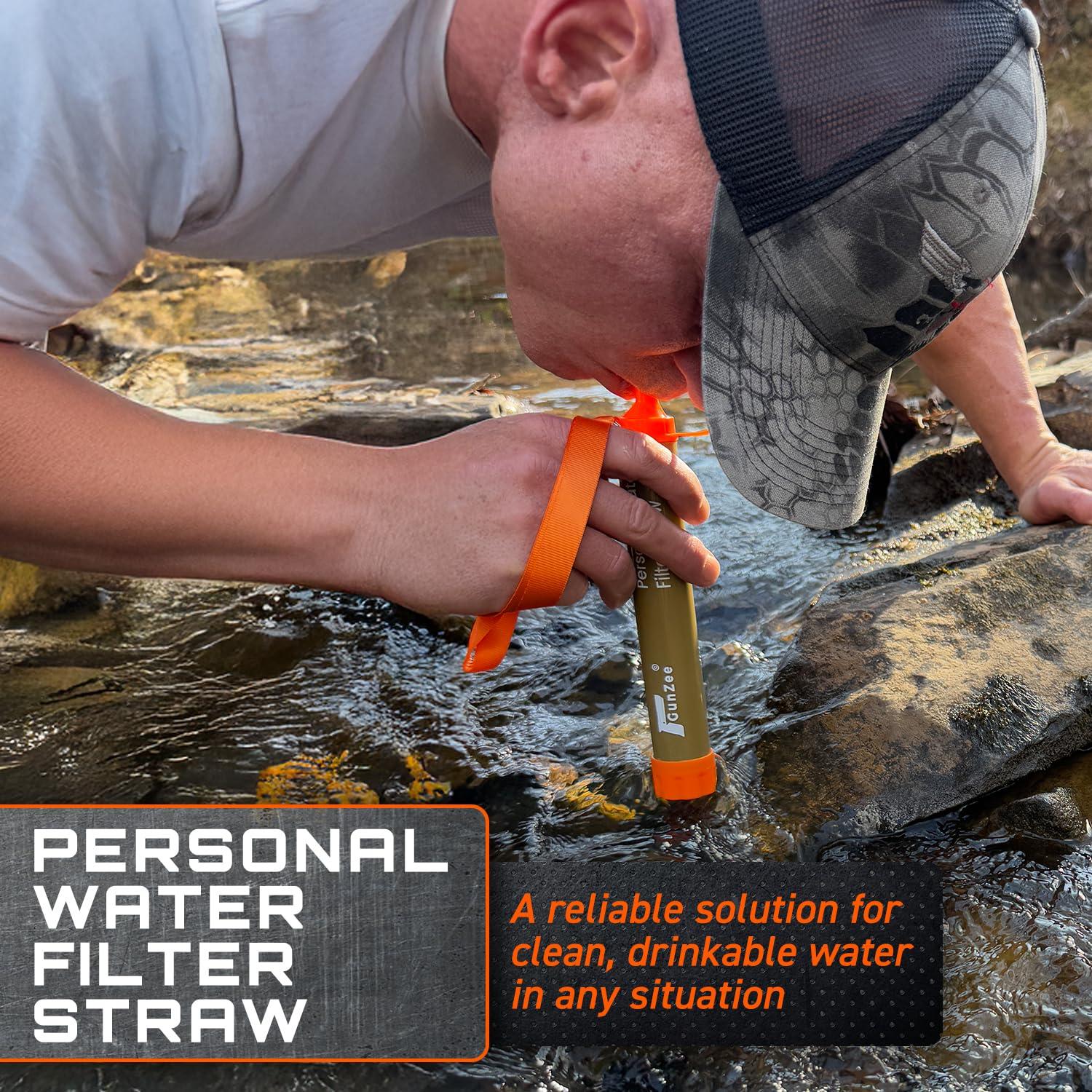 Popote Filtro de Agua GunZee - Reutilizable, 4 Piezas, 0.1 Micrones