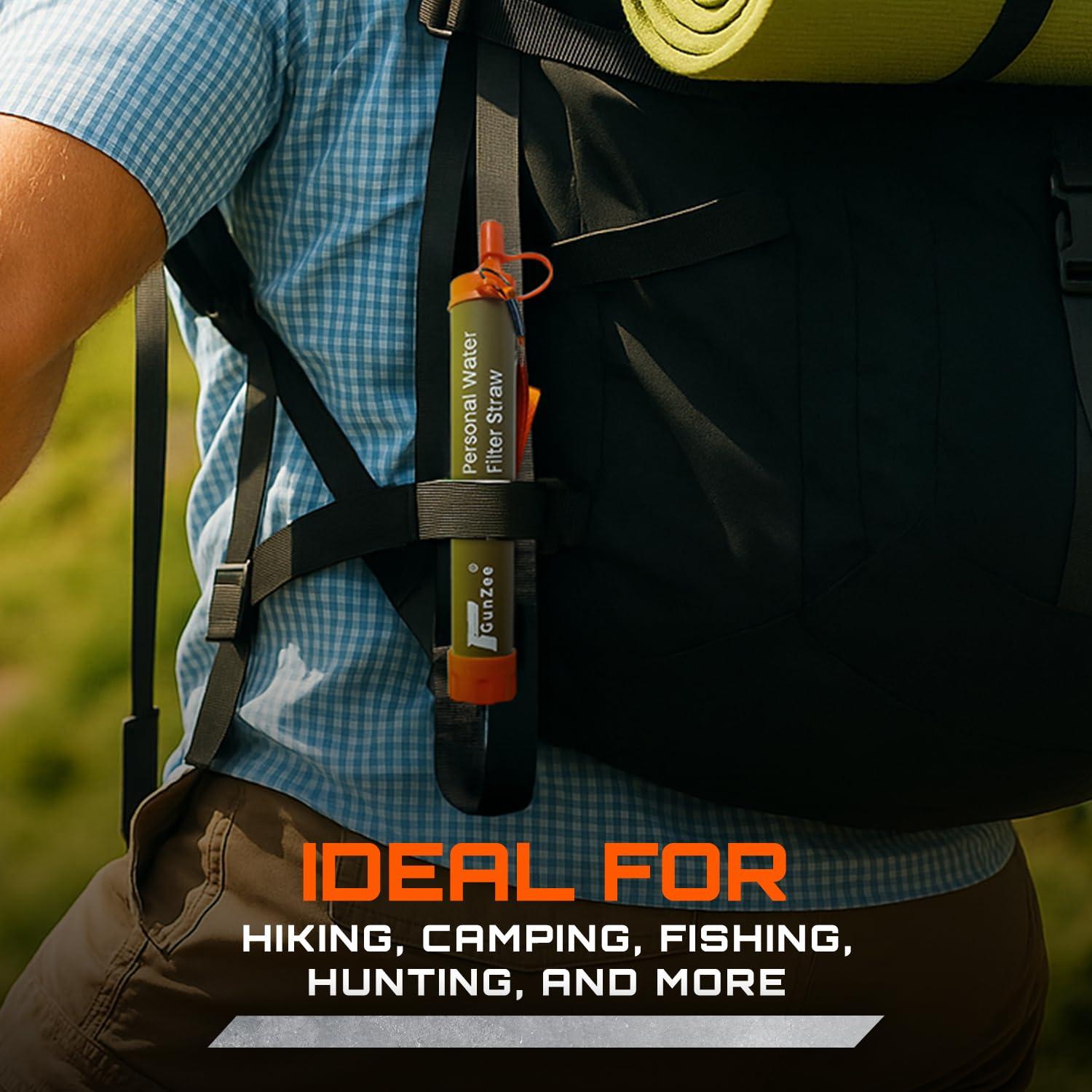 Popote Filtro de Agua GunZee - Reutilizable, 4 Piezas, 0.1 Micrones