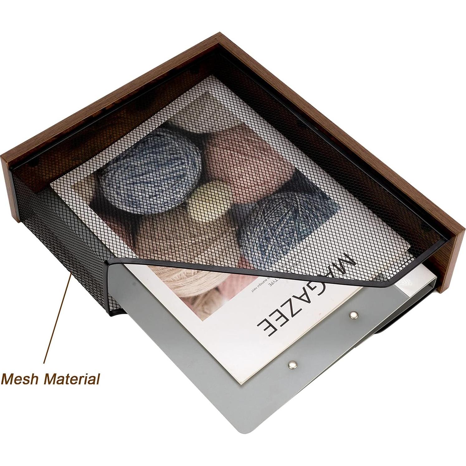 Soporte de Revistas de Madera Antigua ASIFMTHOT 26.5x9x33cm