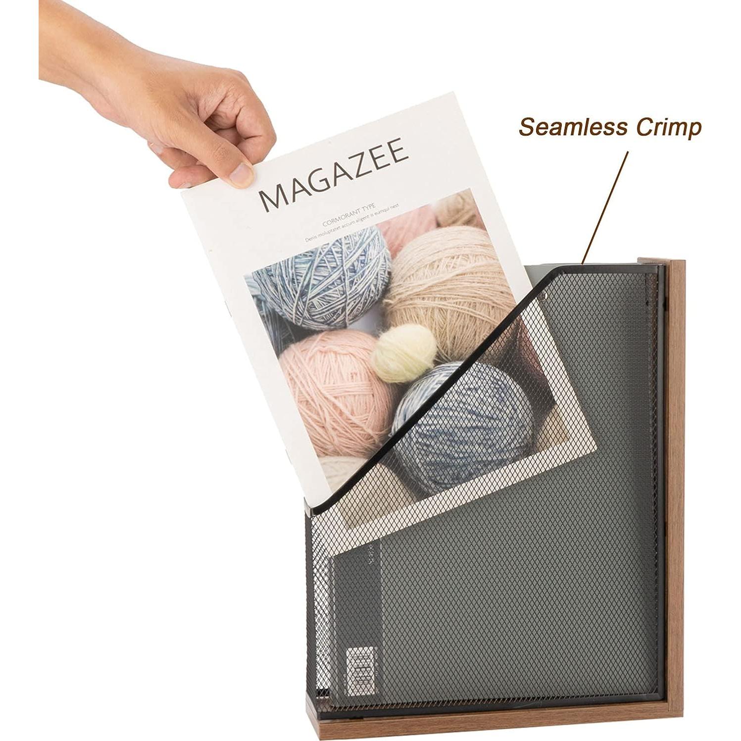 Soporte de Revistas de Madera Antigua ASIFMTHOT 26.5x9x33cm