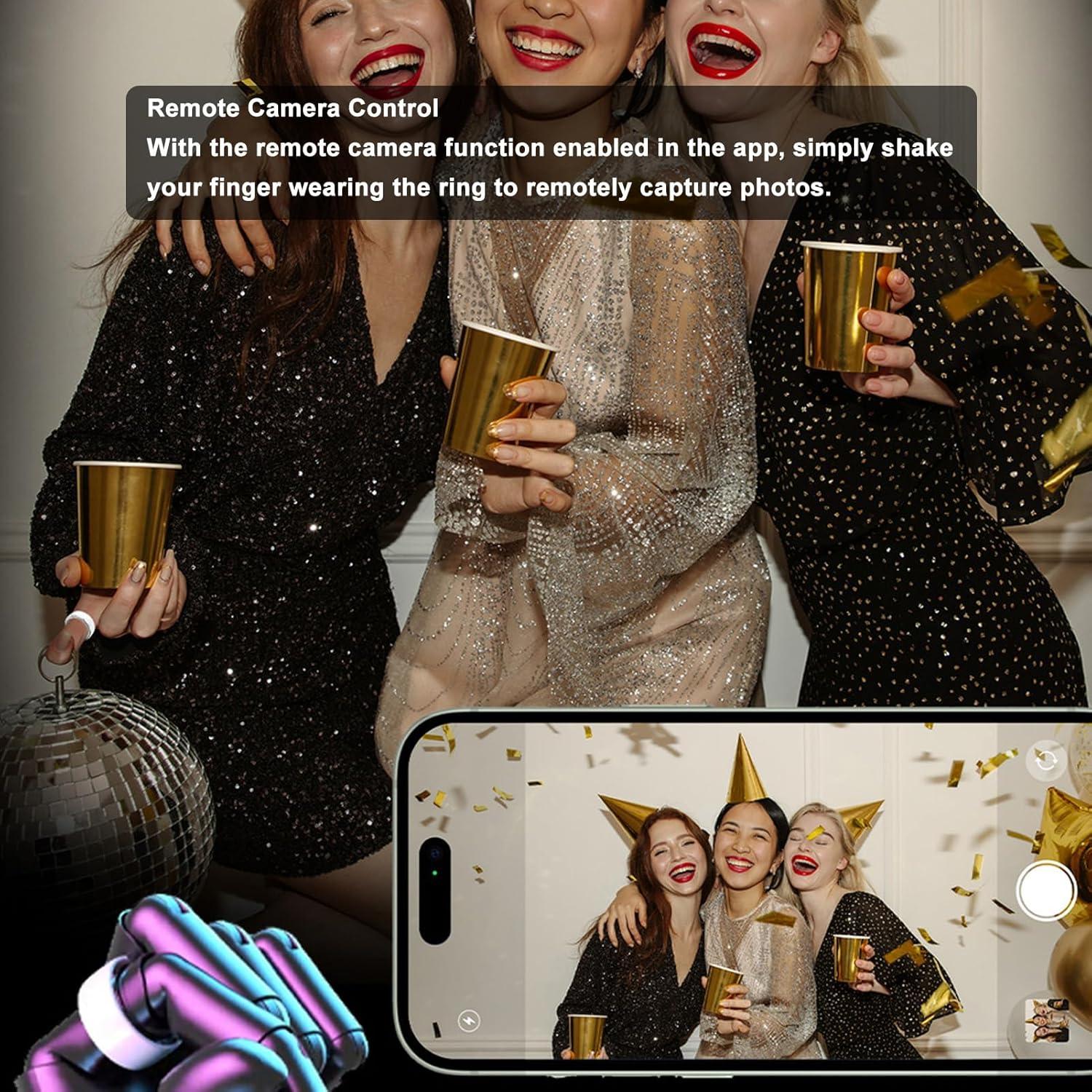 ASHATA Smart Ring Health, Health Ring to Monitor Fitness Sleep Heart Rate, Step Counting, Remotely Take Photo, IP68 Smart Health Ring for Men Women, Silver (8)