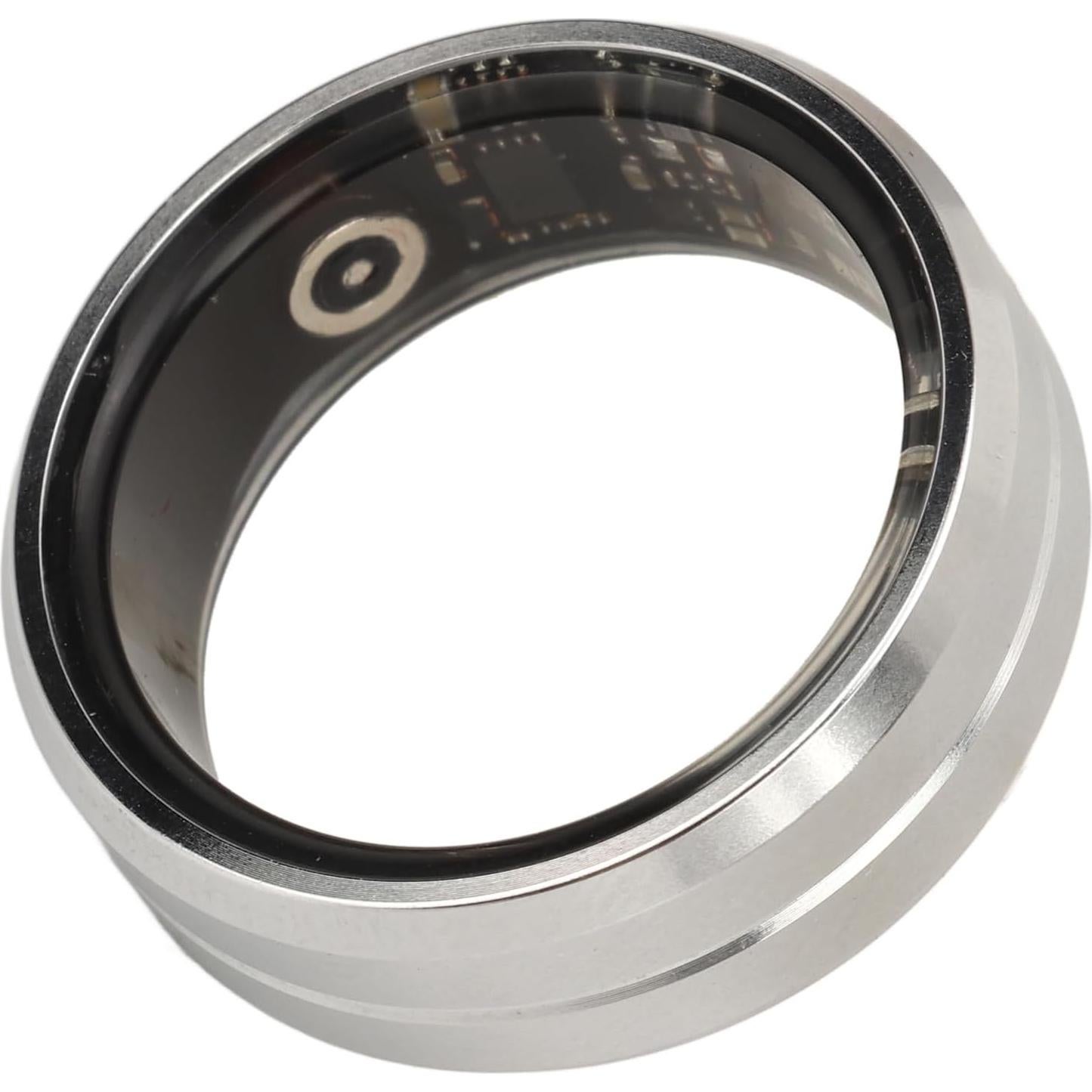 ASHATA Smart Ring Health, Health Ring to Monitor Fitness Sleep Heart Rate, Step Counting, Remotely Take Photo, IP68 Smart Health Ring for Men Women, Silver (8)