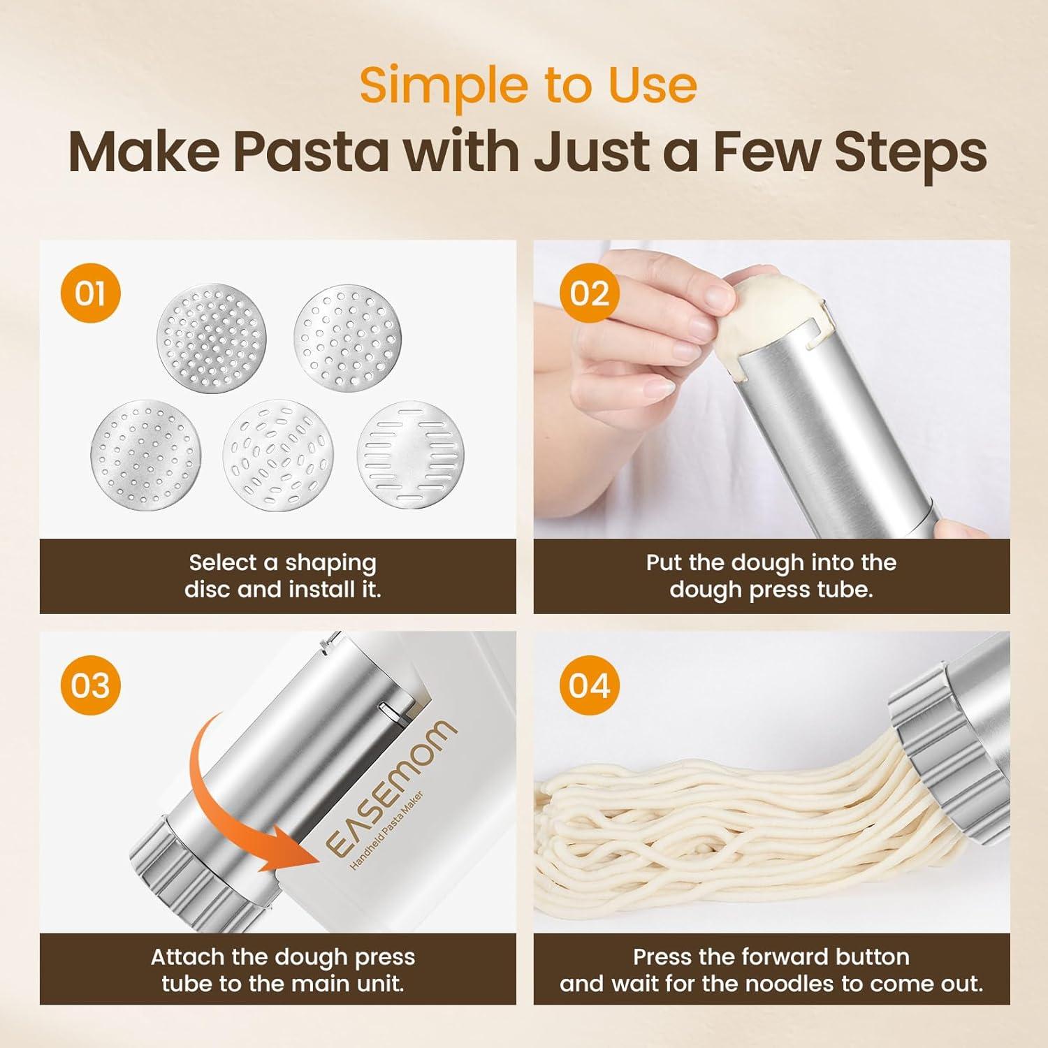 Máquina de Pasta EASEMOM Eléctrica 5 Moldes Acero Inoxidable