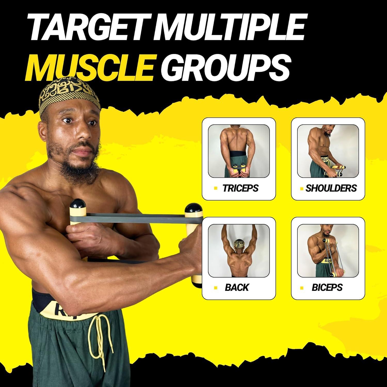 RipRight RipStick Naranja - Equipo de Ejercicio con 6 Bandas