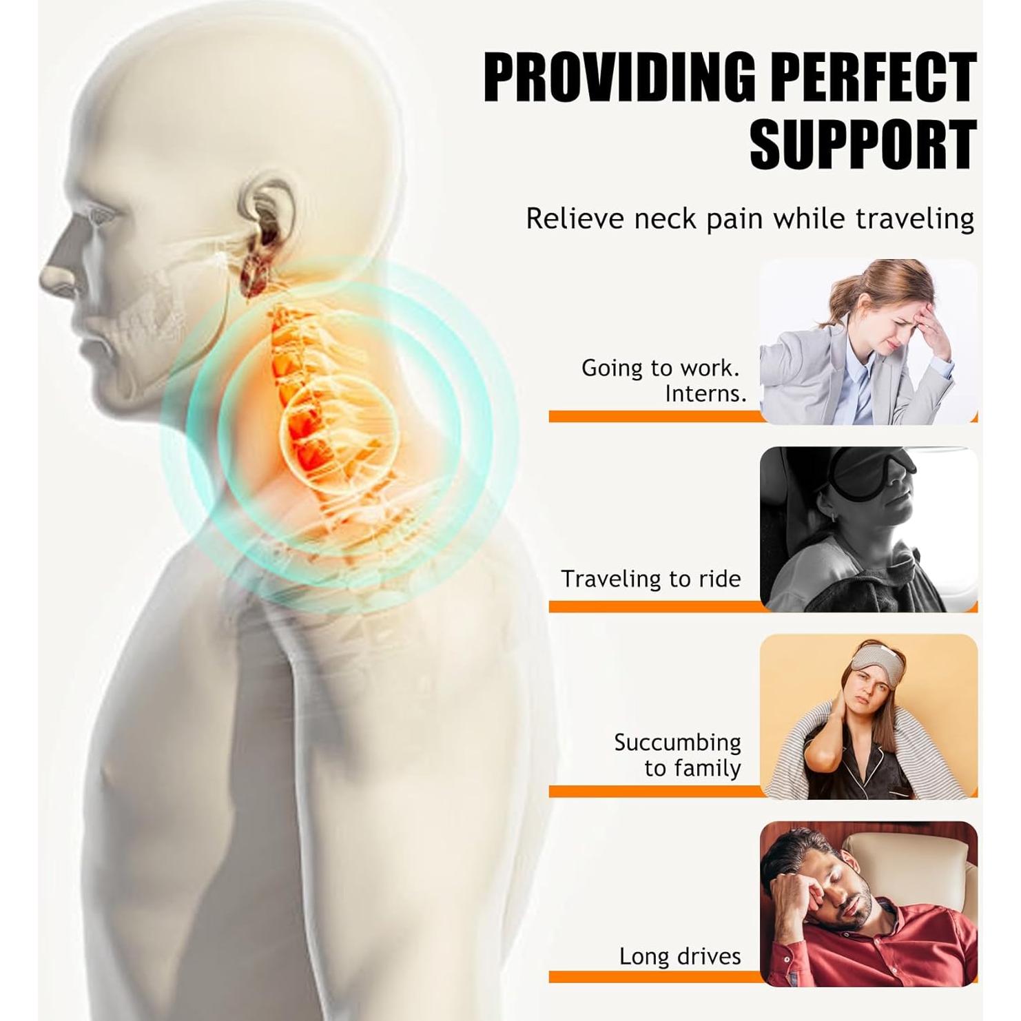 Almohada de Viaje Almalls Espuma Viscoelástica Azul Compacta