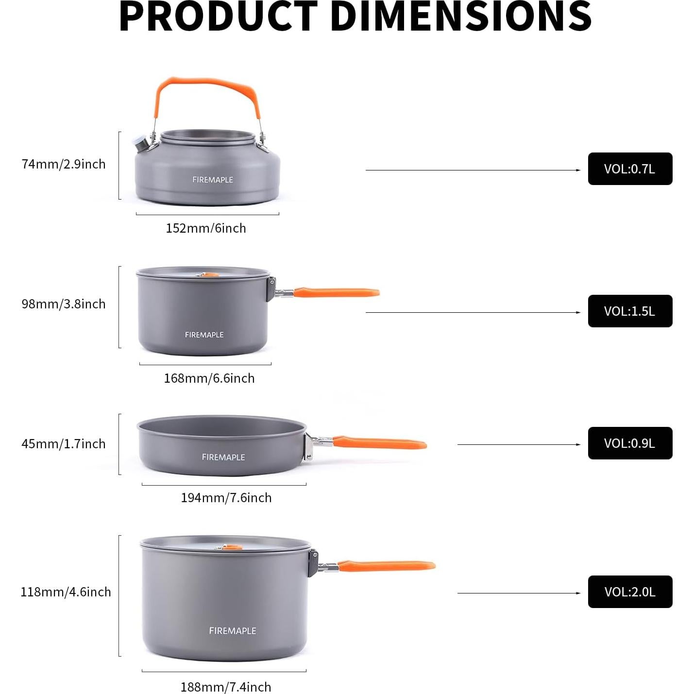 Juego de cocina Fire-Maple Feast 12 piezas para camping