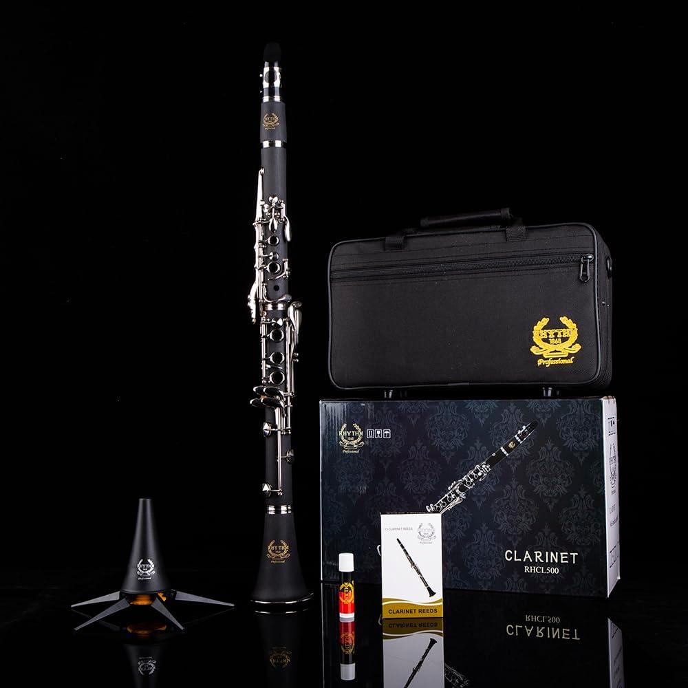 Clarinete Bb Ritmo Níquel 17 Teclas con Estuche y Kit