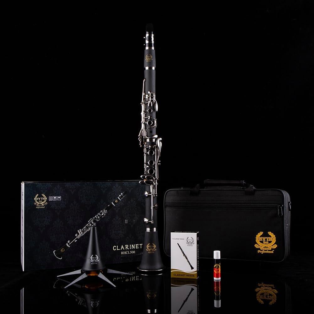 Clarinete Bb Ritmo Níquel 17 Teclas con Estuche y Kit