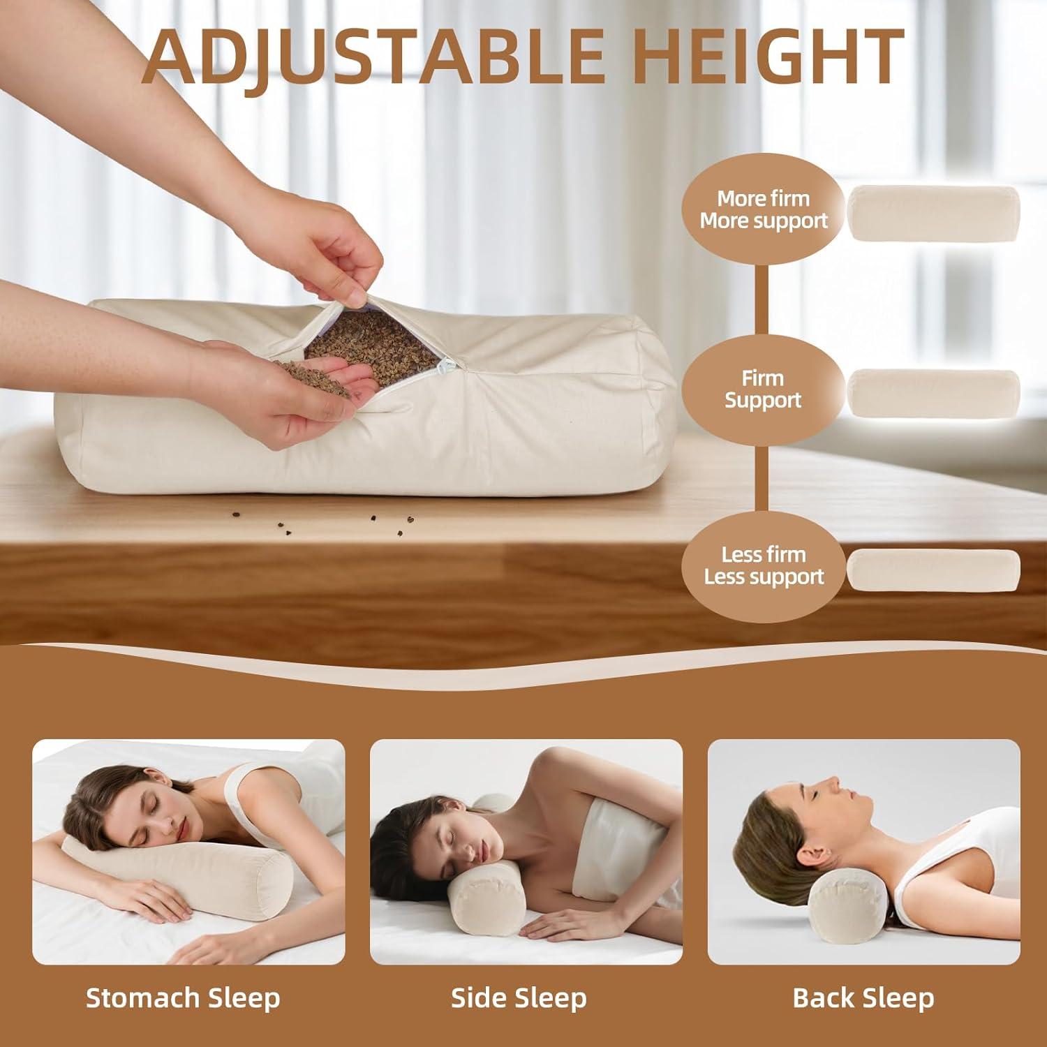 Cojín de Trigo Sarraceno LOFE 43x15 cm Orgánico Ajustable