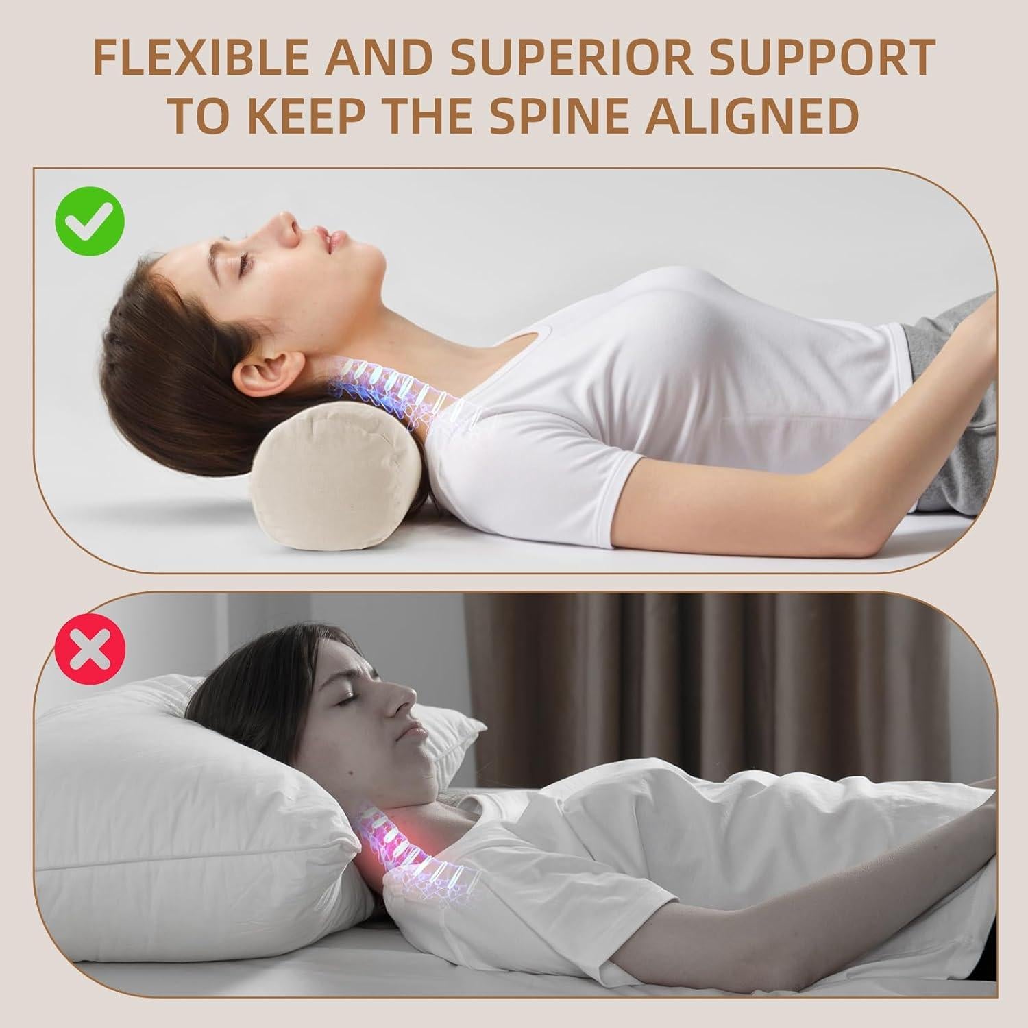 Cojín de Trigo Sarraceno LOFE 43x15 cm Orgánico Ajustable