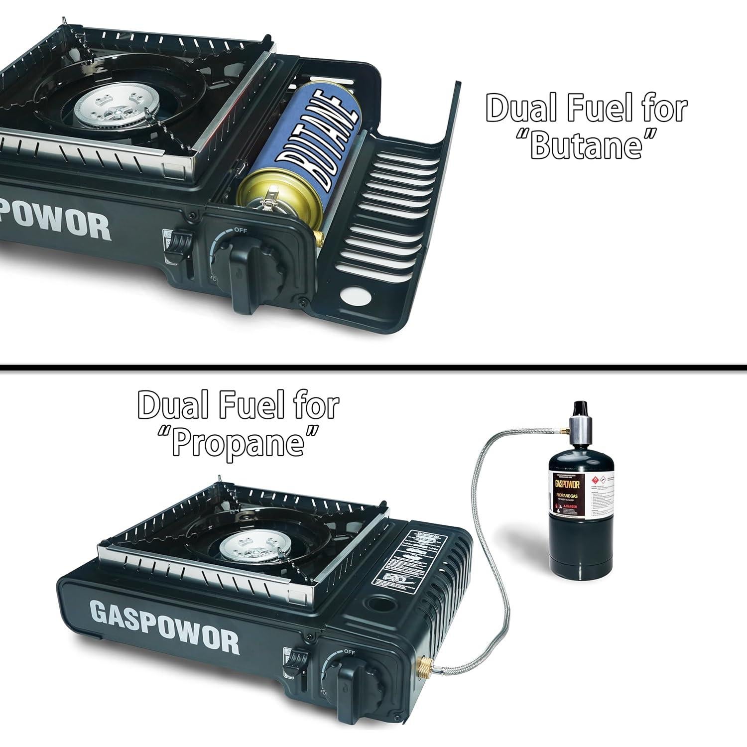 Estufa de Camping GASPOWOR Doble Combustible 10000 BTU