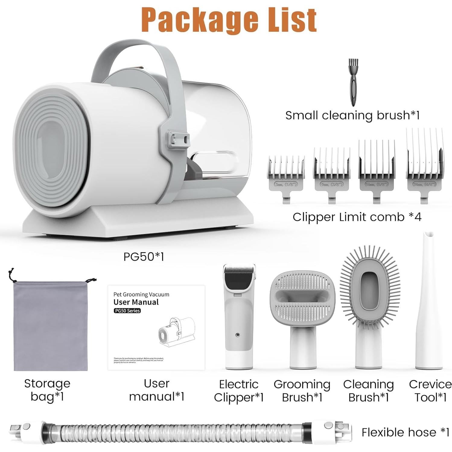 Aspiradora Acicalamiento Mascotas FIXR PG50 11000Pa 5 en 1
