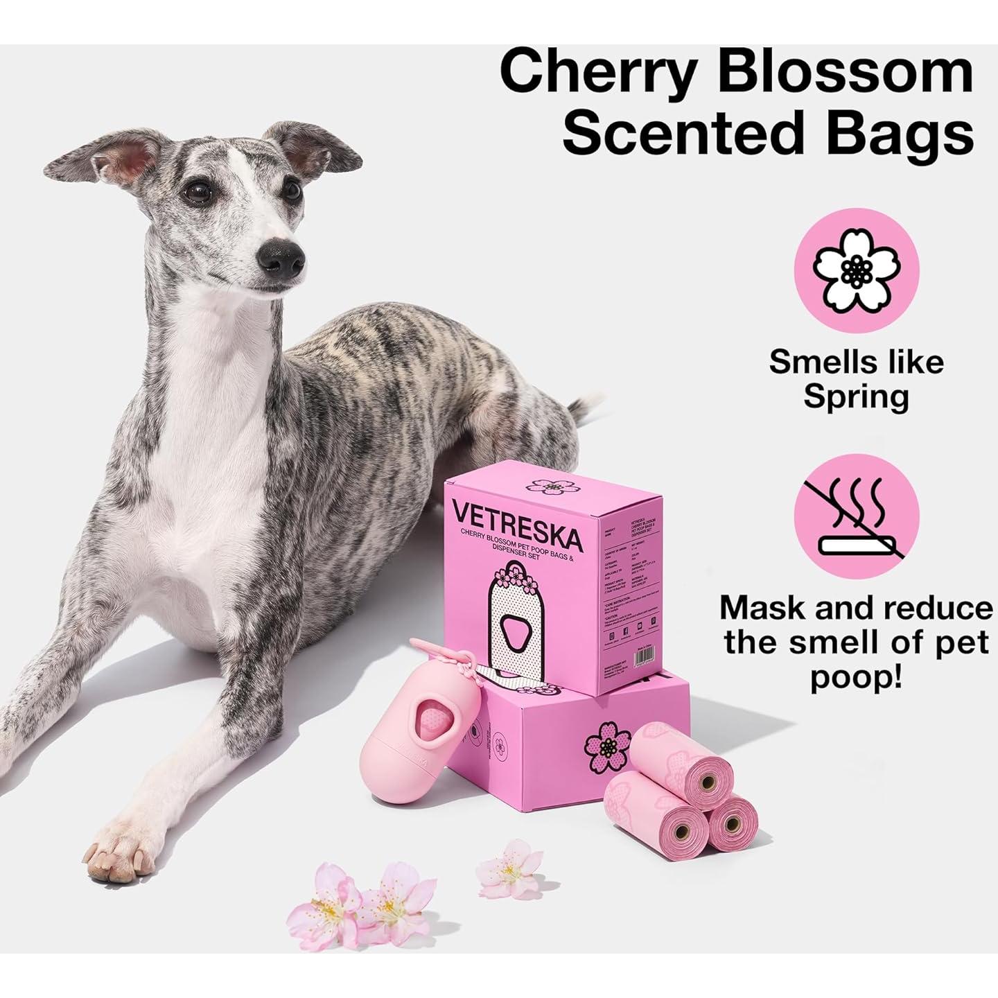 Dispensador de Bolsas de Excremento VETRESKA Flor de Cerezo 105 Unidades