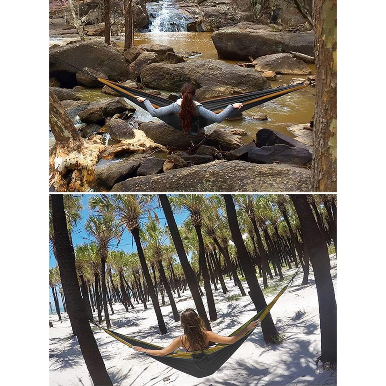 Hamaca de Camping LXHBYCXG Mediana Verde Militar Ultraligera