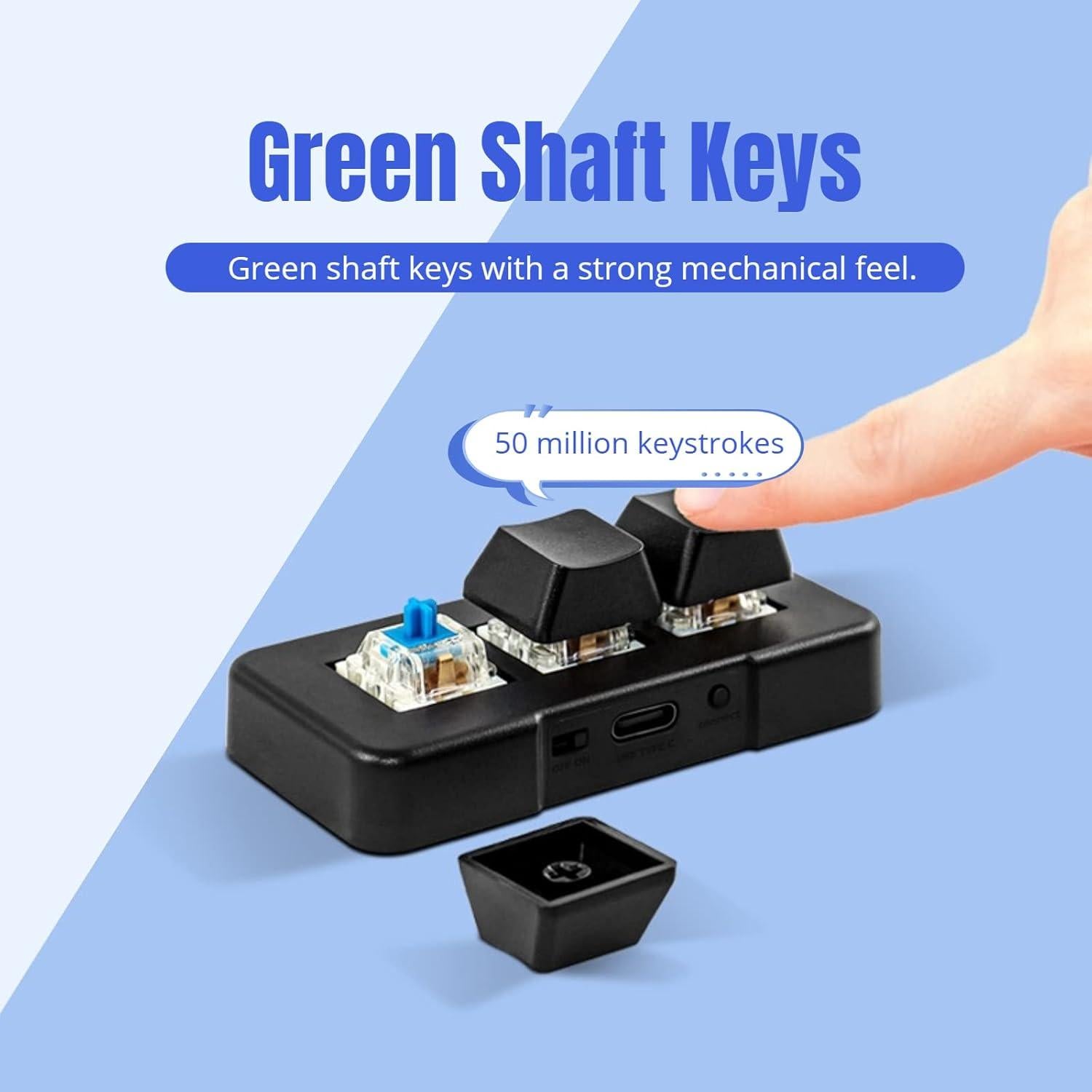 Yoidesu 3 Key Mini Keypad One Handed RGB Mechanical Gaming Keyboard DIY Programmable Macro Keyboard, Plug and Play, USB Gaming Keyboard Programming Macro Keys for Office, Game,