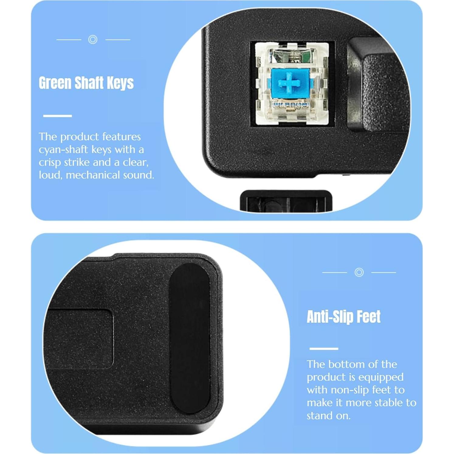 Yoidesu 3 Key Mini Keypad One Handed RGB Mechanical Gaming Keyboard DIY Programmable Macro Keyboard, Plug and Play, USB Gaming Keyboard Programming Macro Keys for Office, Game,