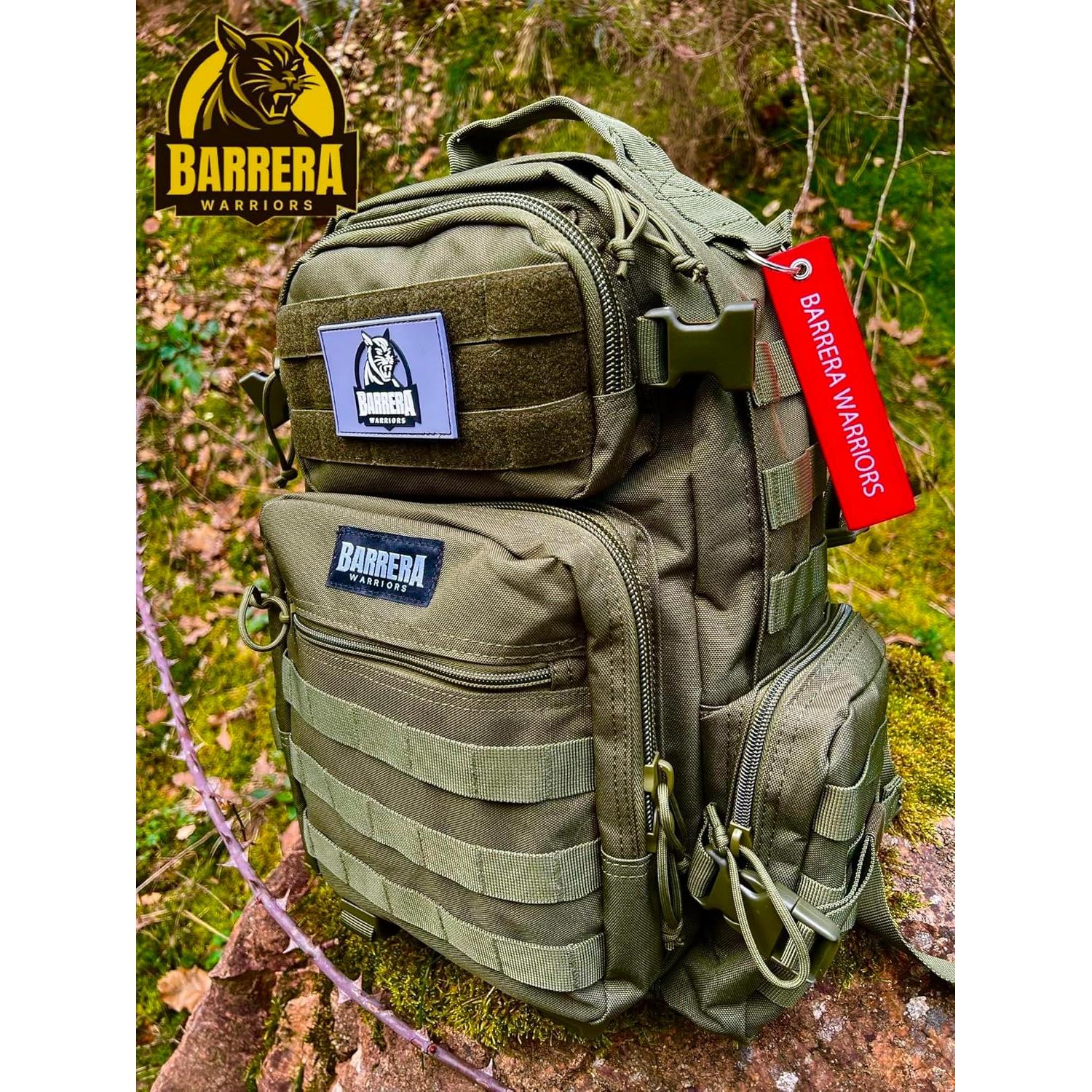 Mochila táctica 25L BARRERA Warriors verde oliva con sistema MOLLE