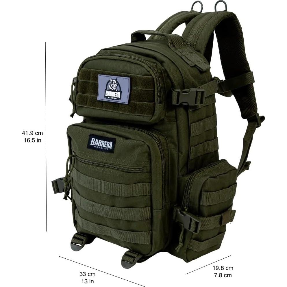 Mochila táctica 25L BARRERA Warriors verde oliva con sistema MOLLE