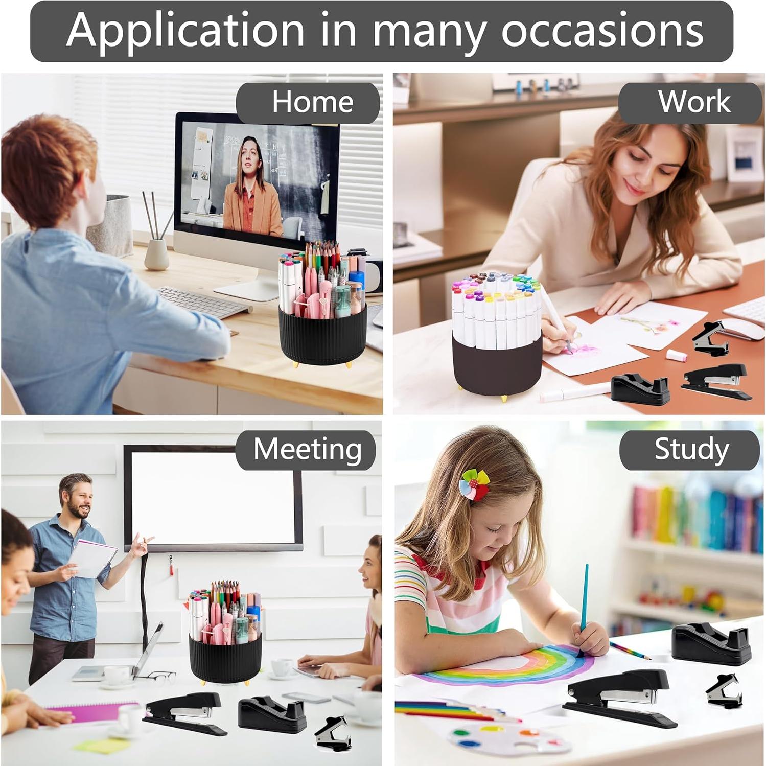 Organizador de Escritorio Dimonluce Negro 10 Piezas 360°