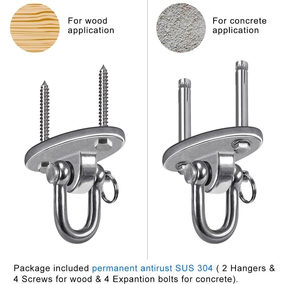 Ganchos de Columpio SELEWARE Acero Inoxidable 180° 907kg