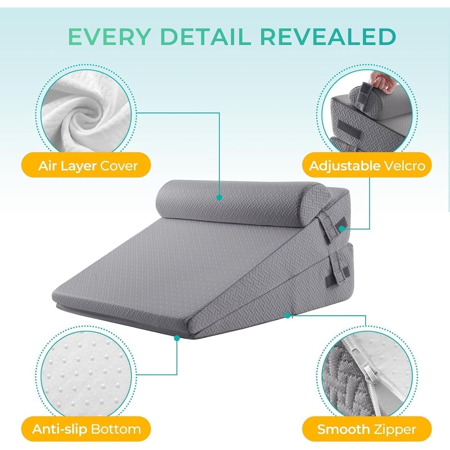 Cojín Wedge Sasttie 3 Piezas Espuma Viscoelástica Ajustable