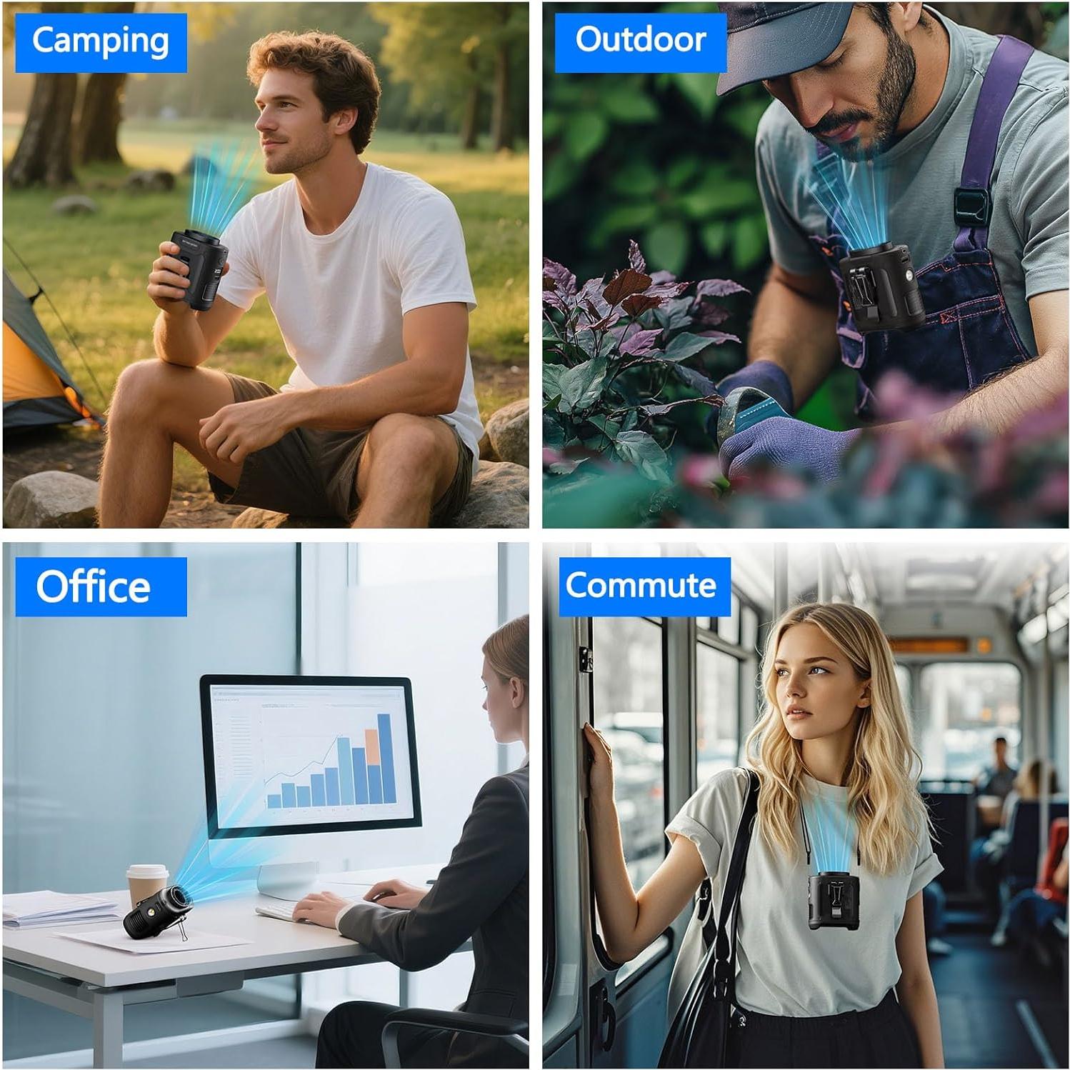 Ventilador Portátil Recargable Morsisho K50 10000mAh 5 Velocidades