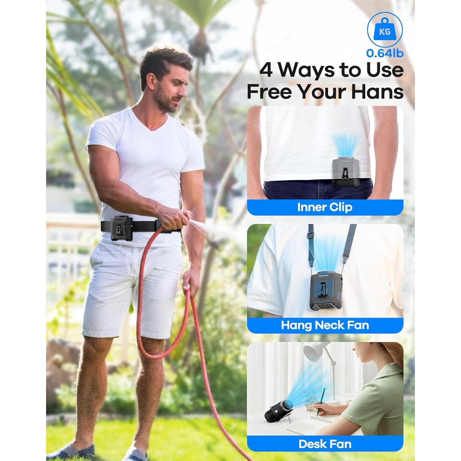 Ventilador Portátil Recargable Morsisho K50 10000mAh 5 Velocidades