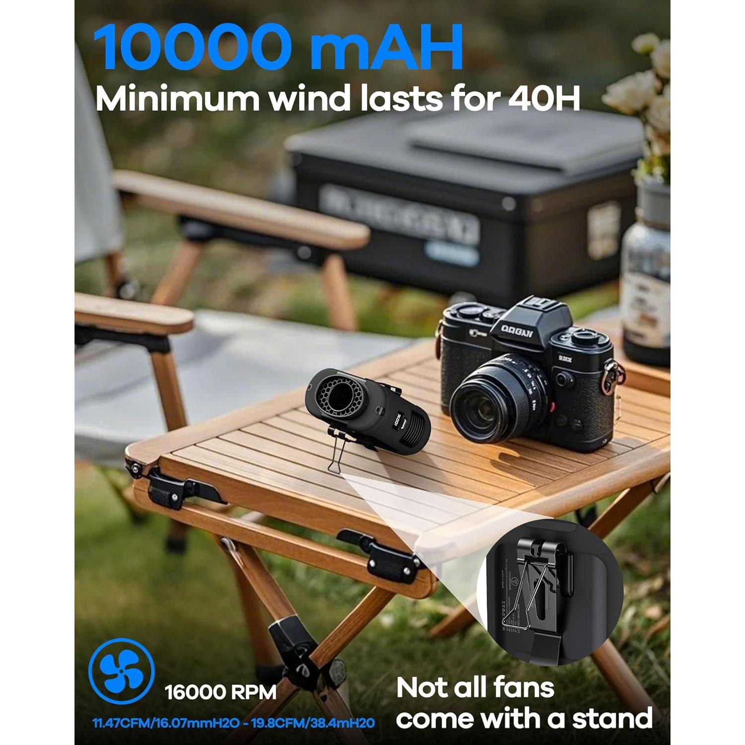 Ventilador Portátil Recargable Morsisho K50 10000mAh 5 Velocidades