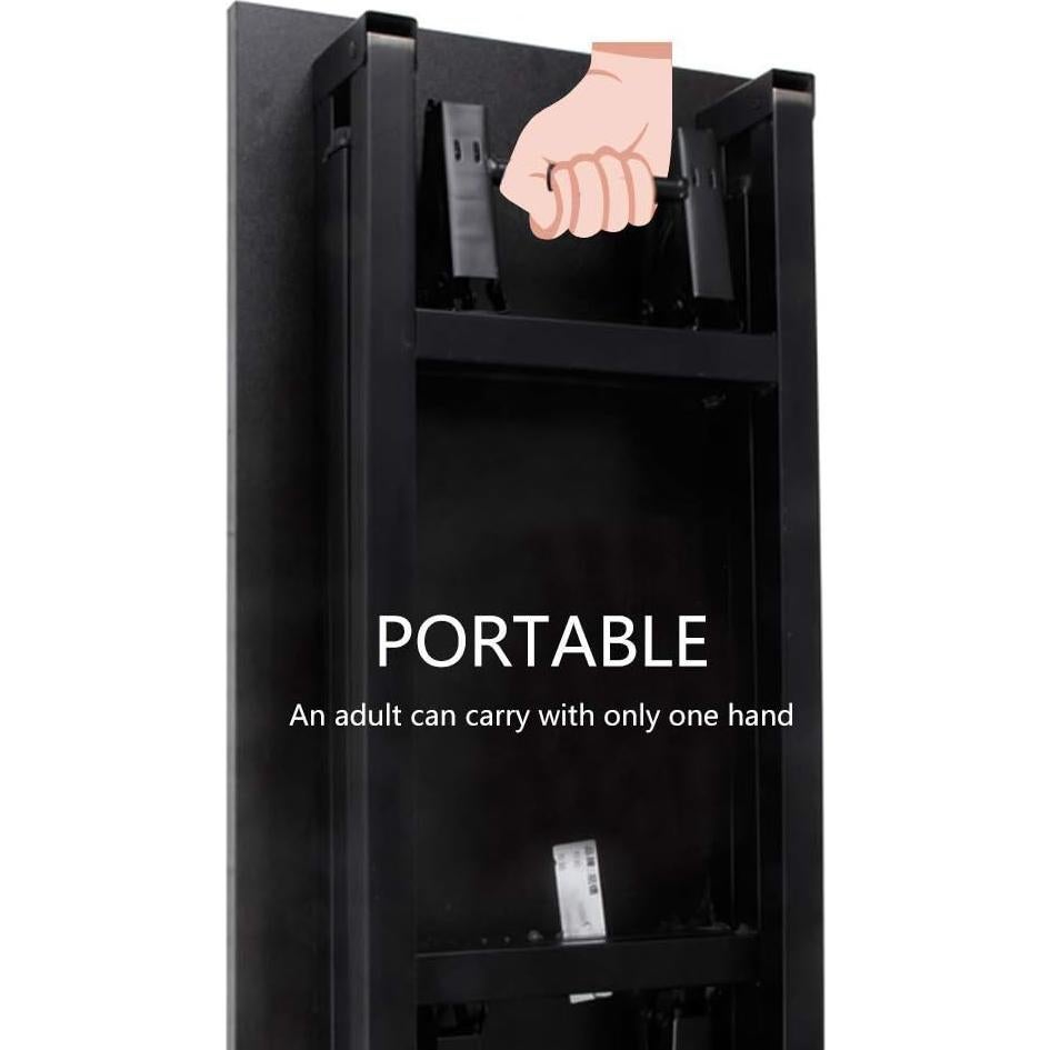 Need Folding Desk - 31 1/2" No Assembly Foldable Small Computer Table,Sturdy and Heavy Duty Writing Desk for Small Spaces, Black&Black Frame