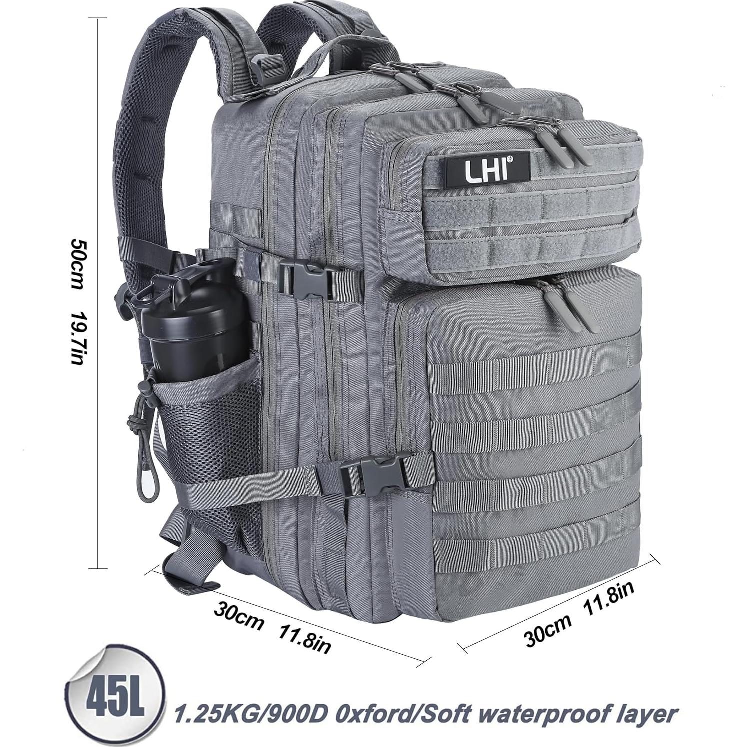 Mochila Táctica Militar LHI 45L con Sistema Molle