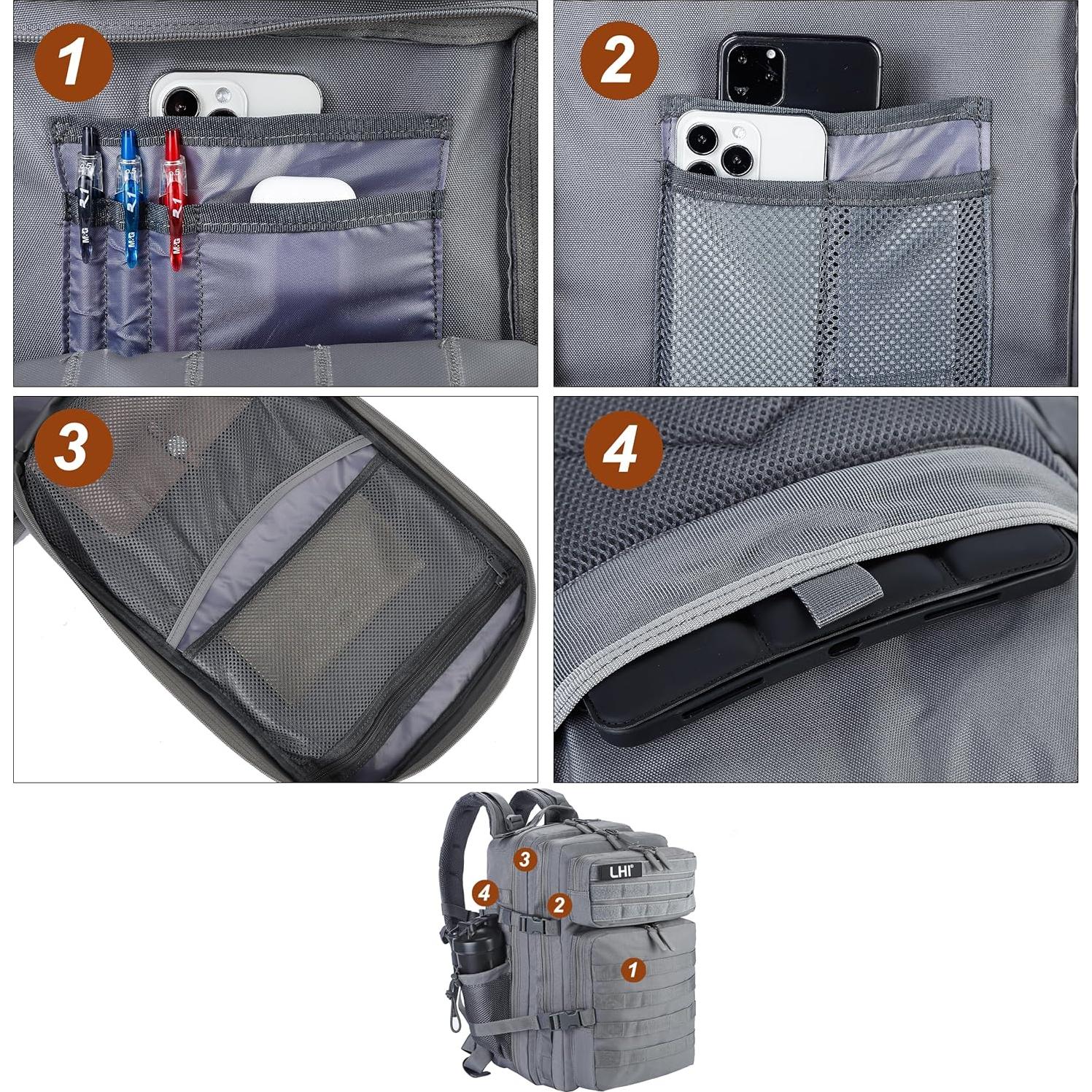 Mochila Táctica Militar LHI 45L con Sistema Molle