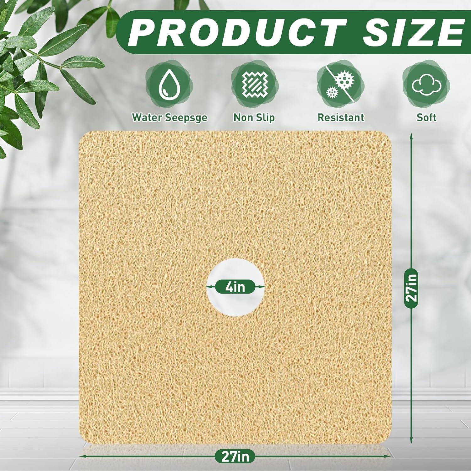 Alfombra de Ducha Antideslizante Zoryllic 61x61 cm Beige