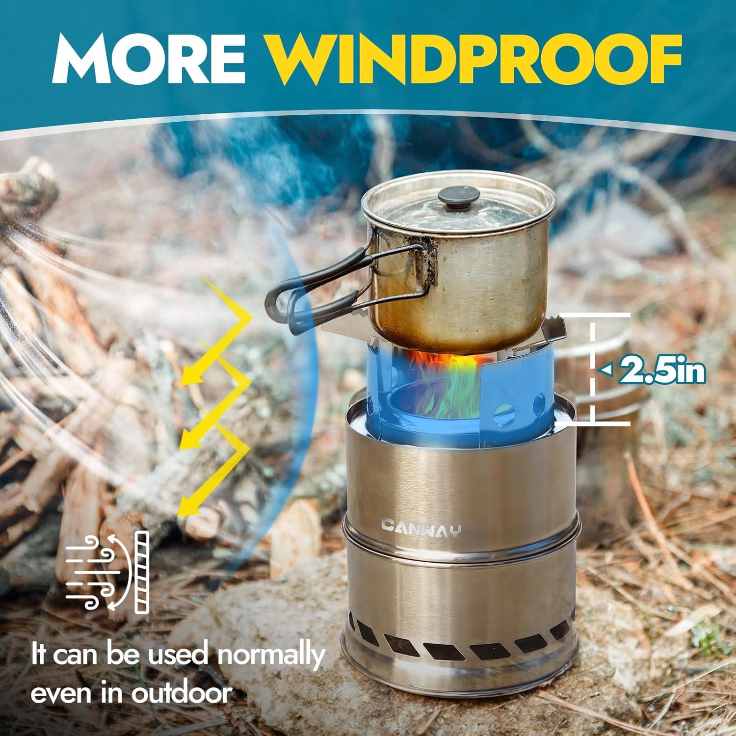 Estufa de Camping CANWAY OT-CS0102 Acero Inoxidable Plegable
