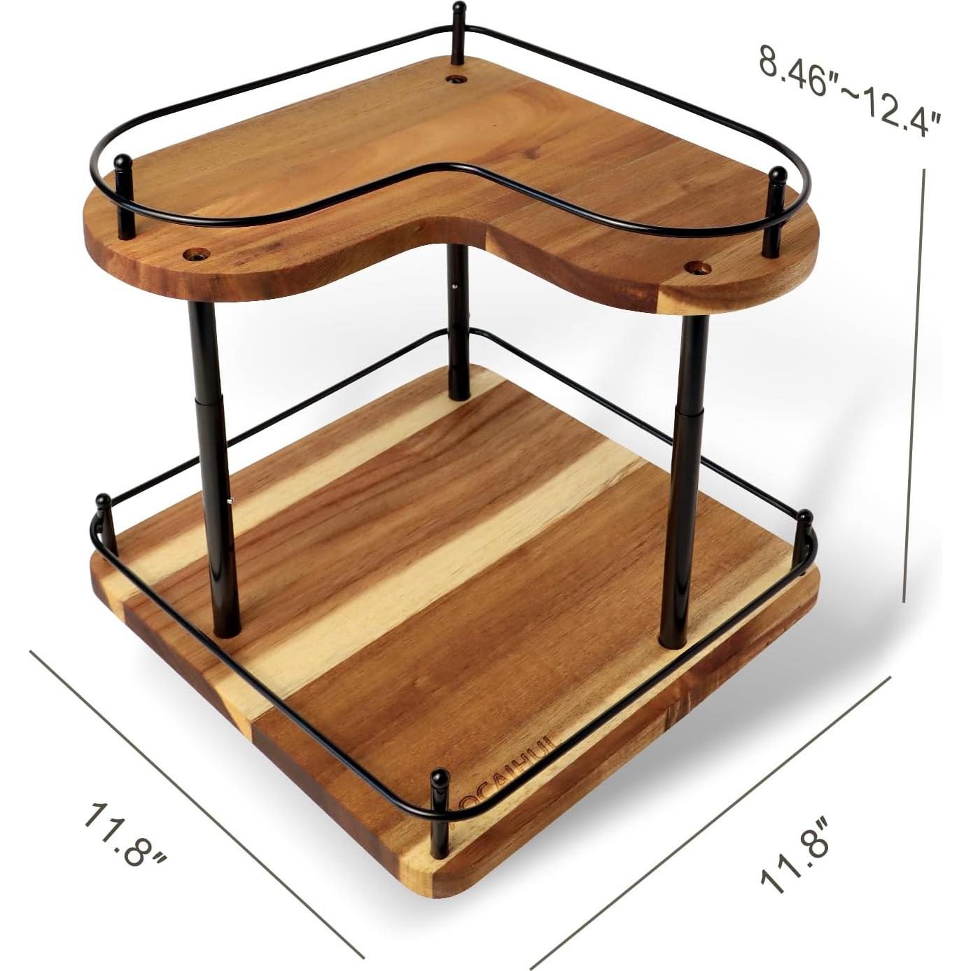 Organizador de Especias Giratorio SAOCAIHUL de Madera Acacia 30CM