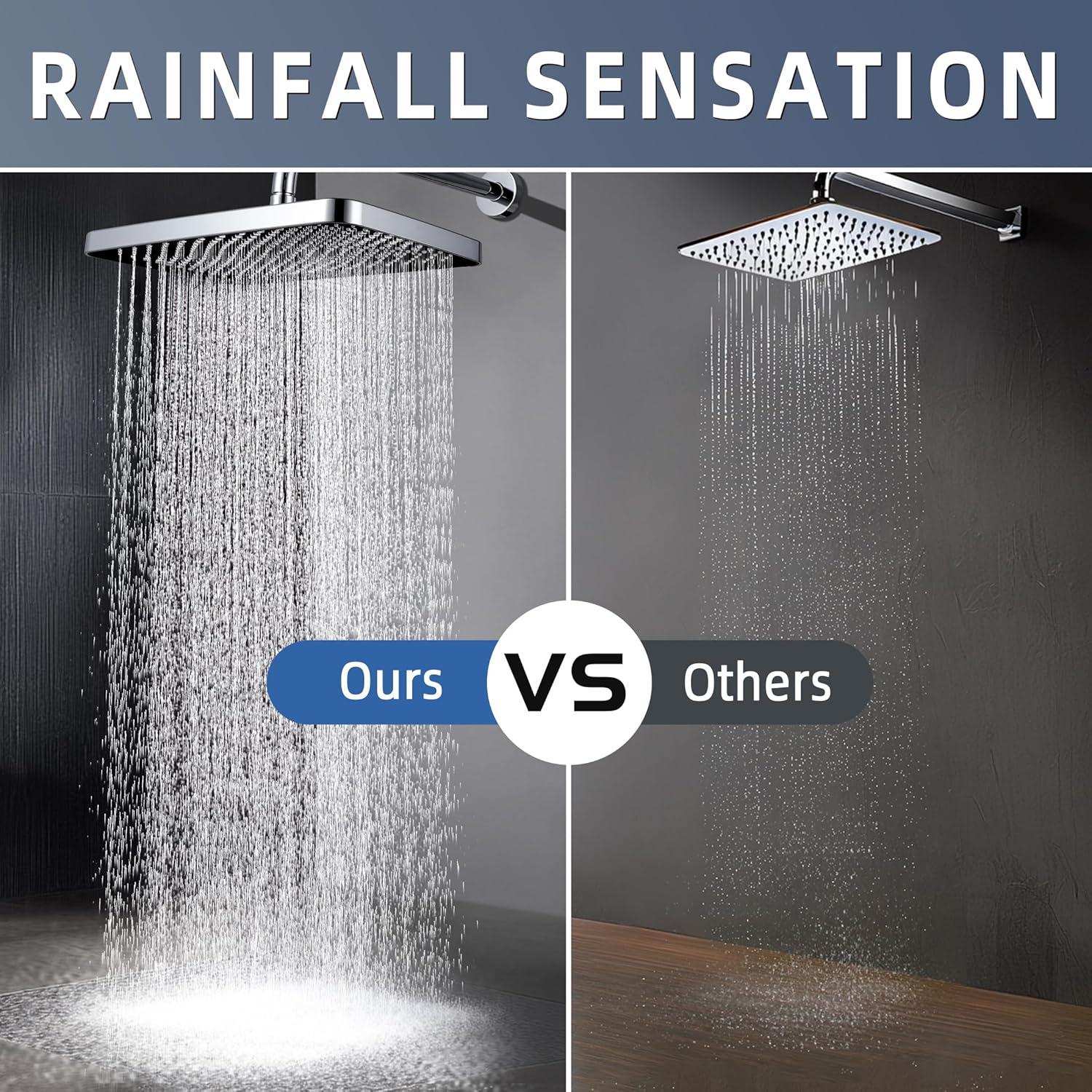 Cabezal de Ducha de Lluvia Sincerevo 33 cm Cromo Alta Presión