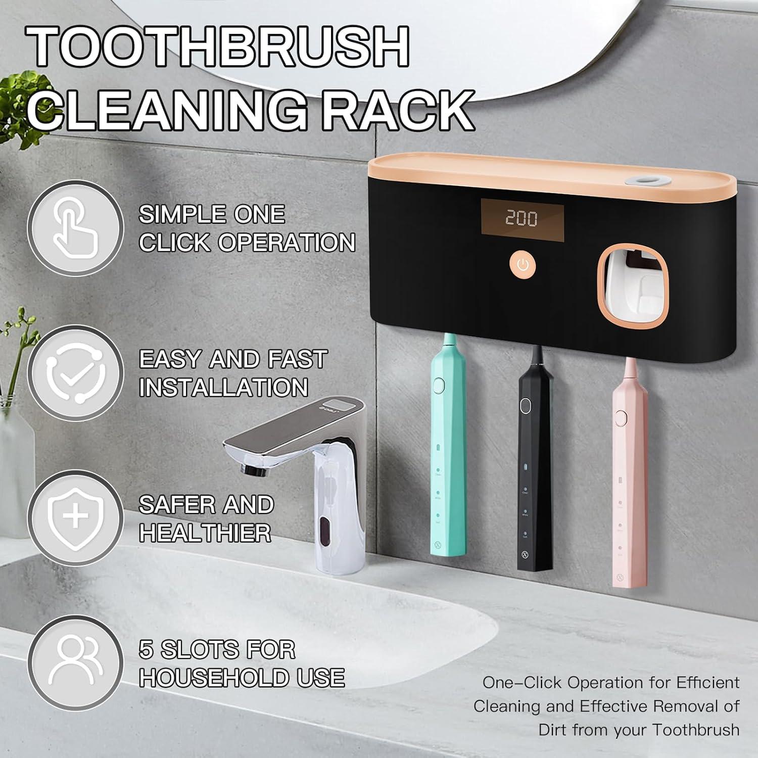 Soporte de Cepillos de Dientes LXIANGN con Esterilizador USB 5 Ranuras