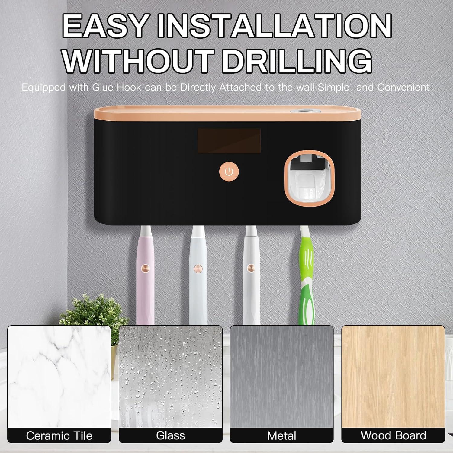 Soporte de Cepillos de Dientes LXIANGN con Esterilizador USB 5 Ranuras