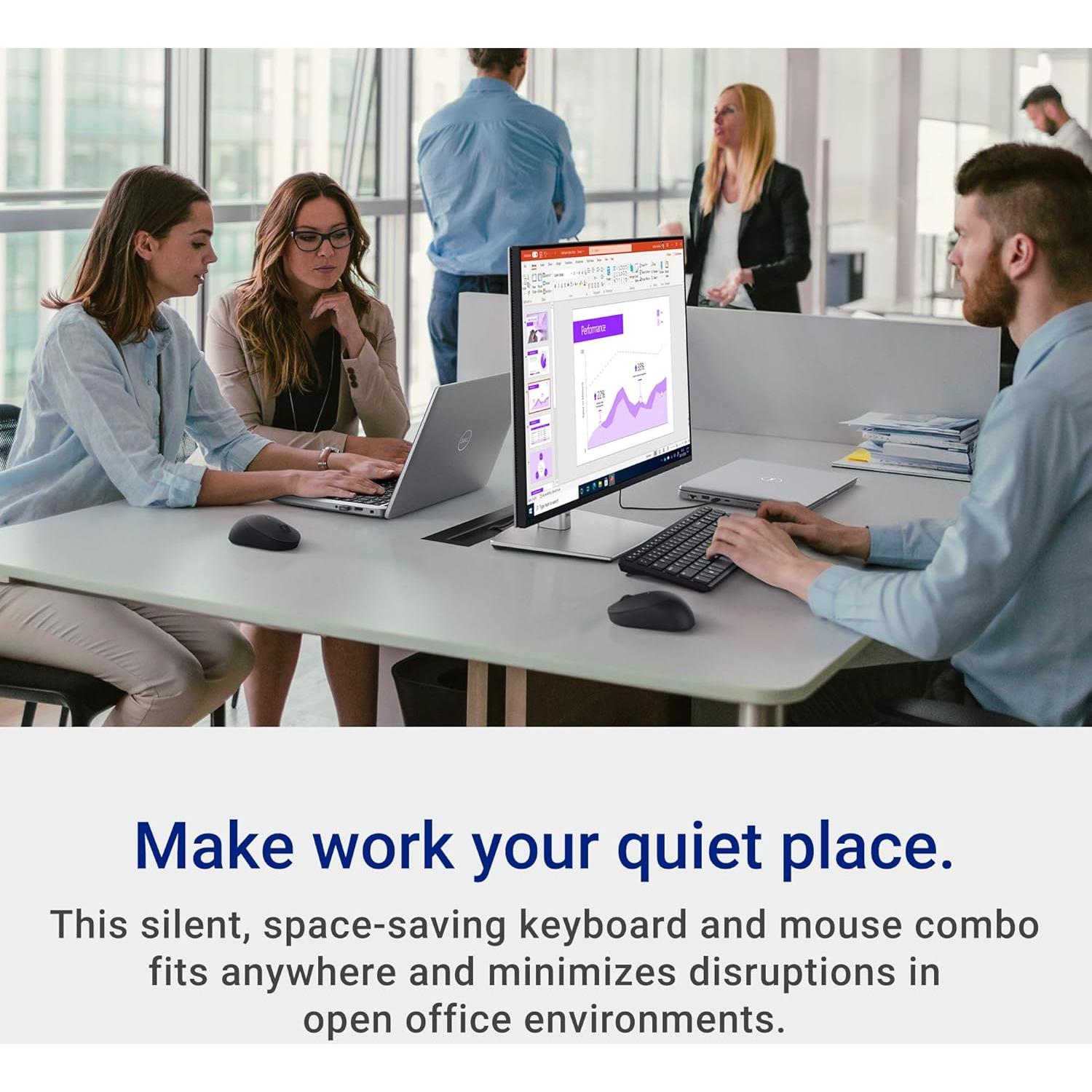 Combo Teclado y Ratón Silencioso Dell KM555 - Accesos Rápidos