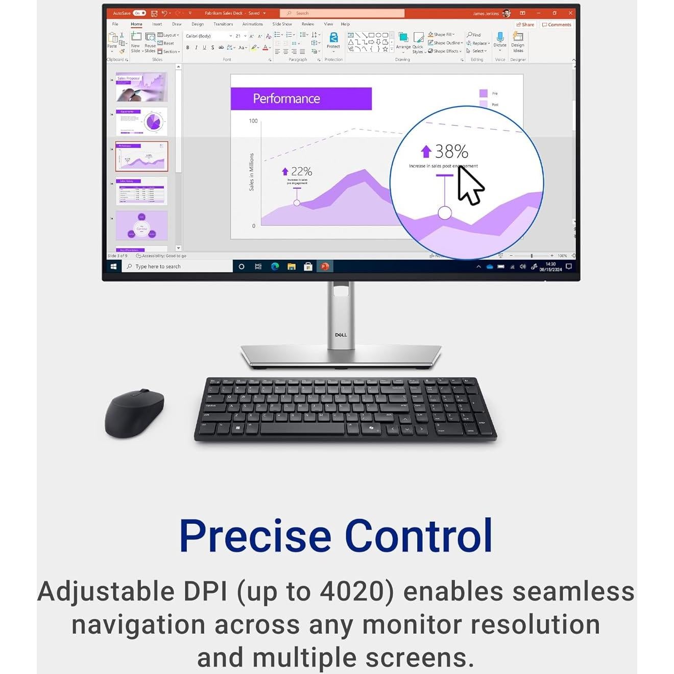 Combo Teclado y Ratón Silencioso Dell KM555 - Accesos Rápidos