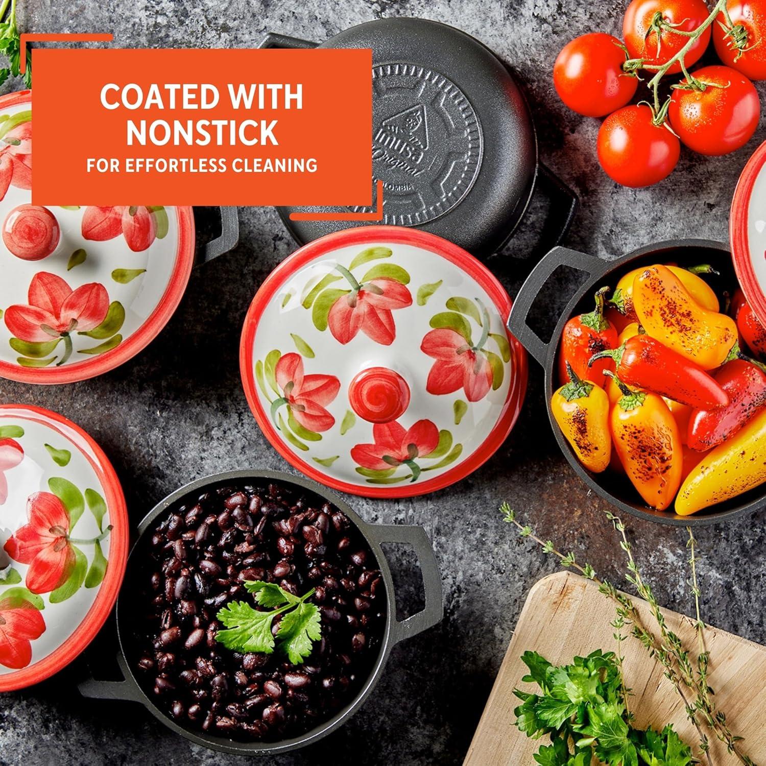 Set de Calderos IMUSA 6 Piezas Aluminio Antiadherente 14-18-24cm