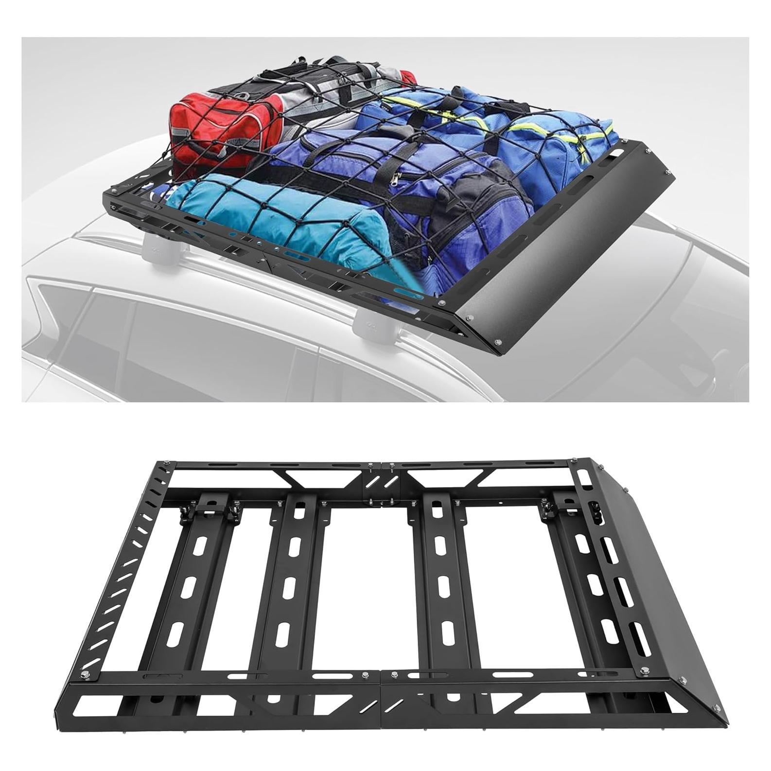 Canasta de Carga para Techo ECOTRIC 127x99 cm 68 kg Acero Negro