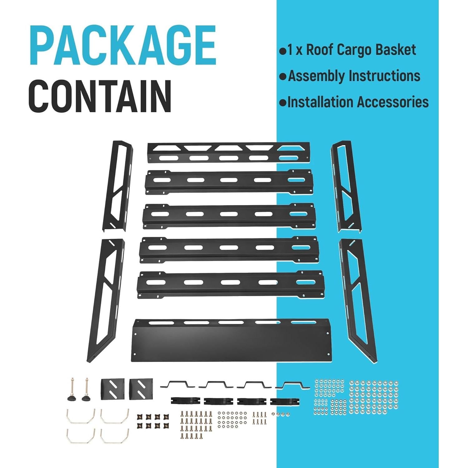 Canasta de Carga para Techo ECOTRIC 127x99 cm 68 kg Acero Negro