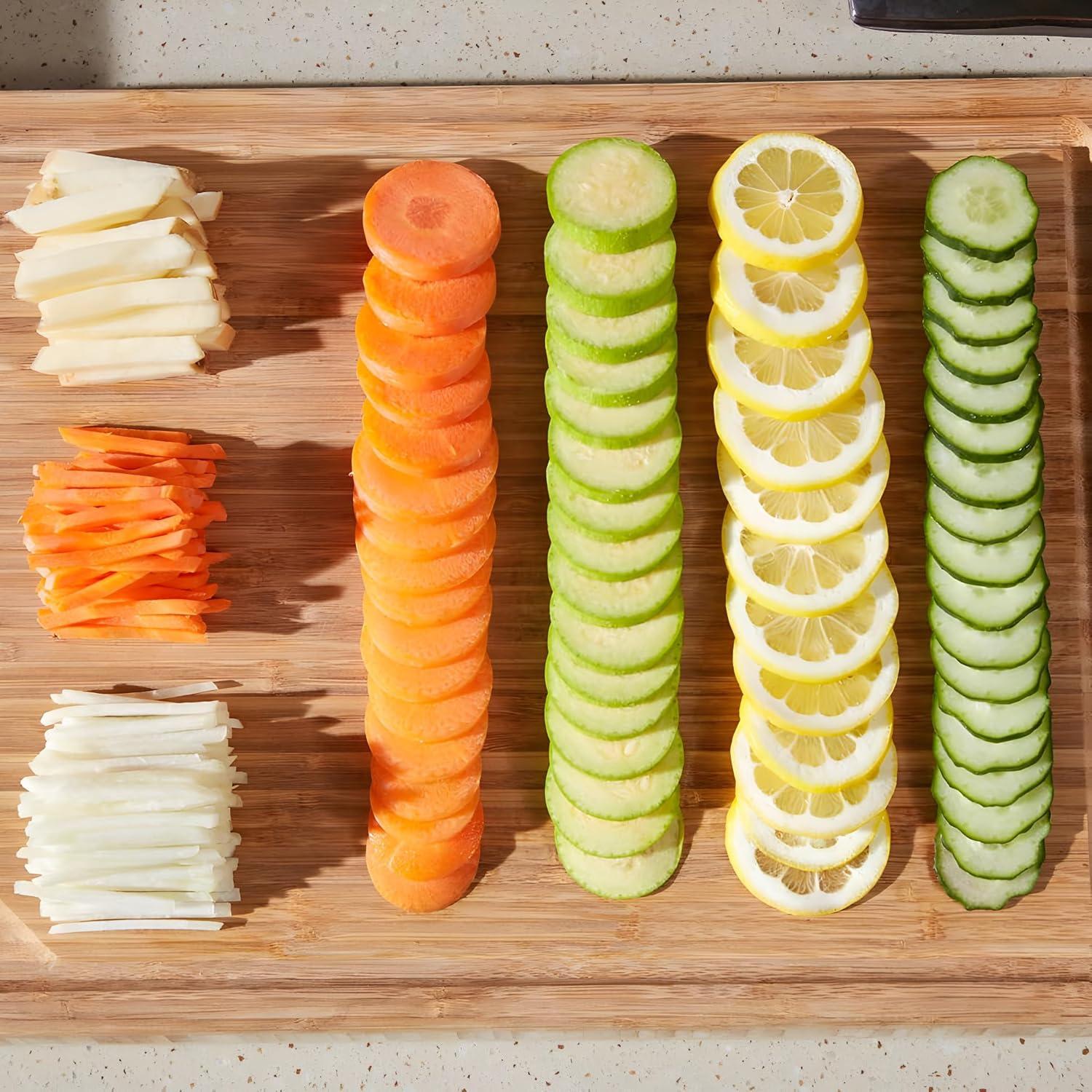 Cortador de Verduras Mandolina QieCai Gris con Contenedor 30 Cortes
