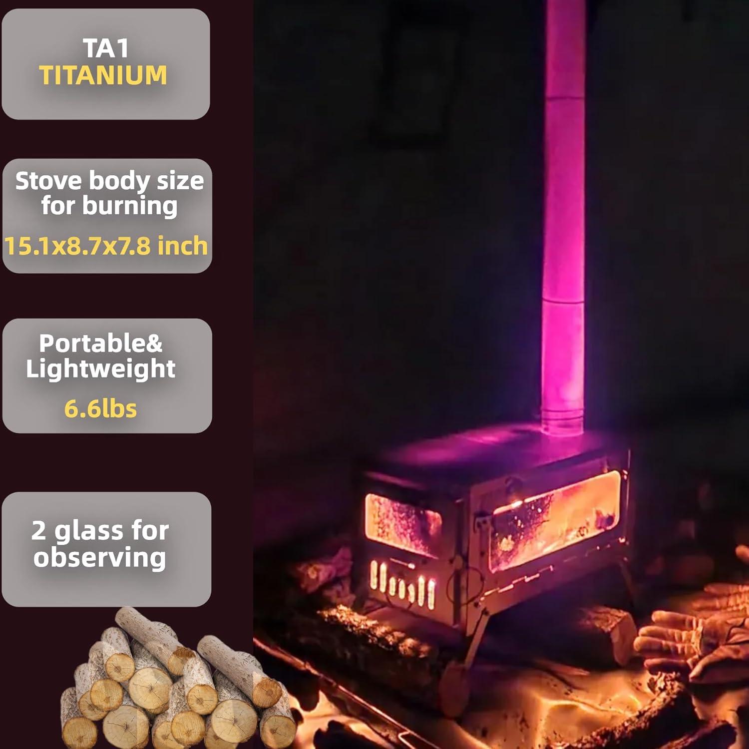 Estufa de Tienda Portátil DANCHEL OUTDOOR TA1 de Titanio