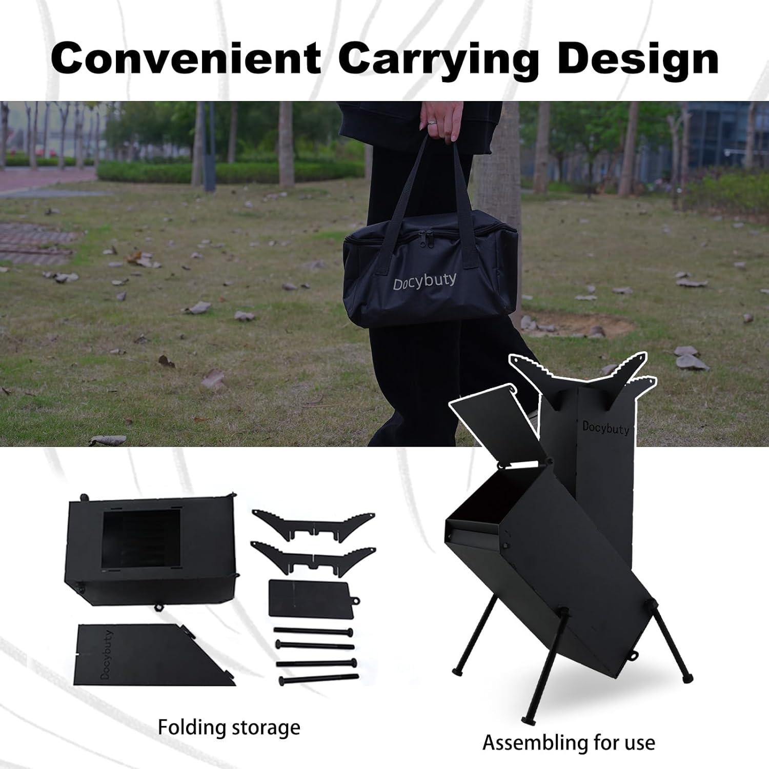 Estufa de Cohete Portátil de Leña Huojianl-3 para Camping