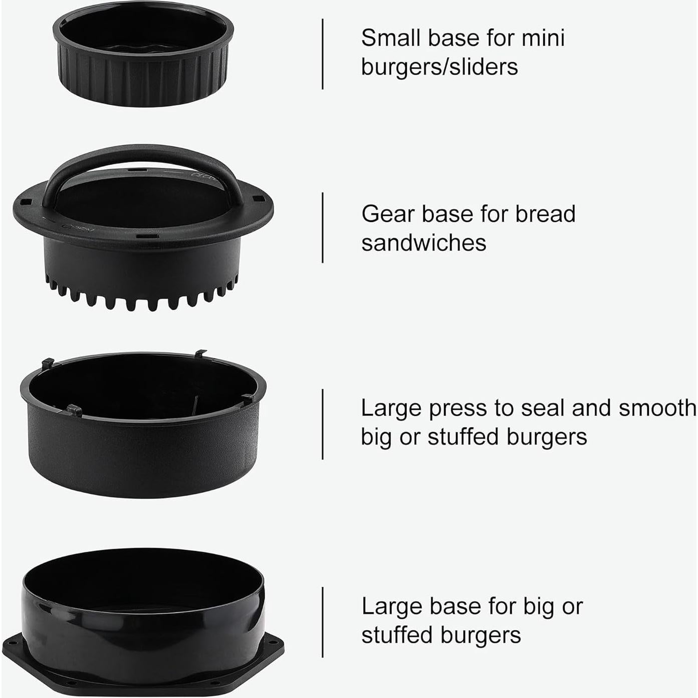 Kit de Prensa para Hamburguesas POLIGO 5PCS - Antiadherente 4 en 1