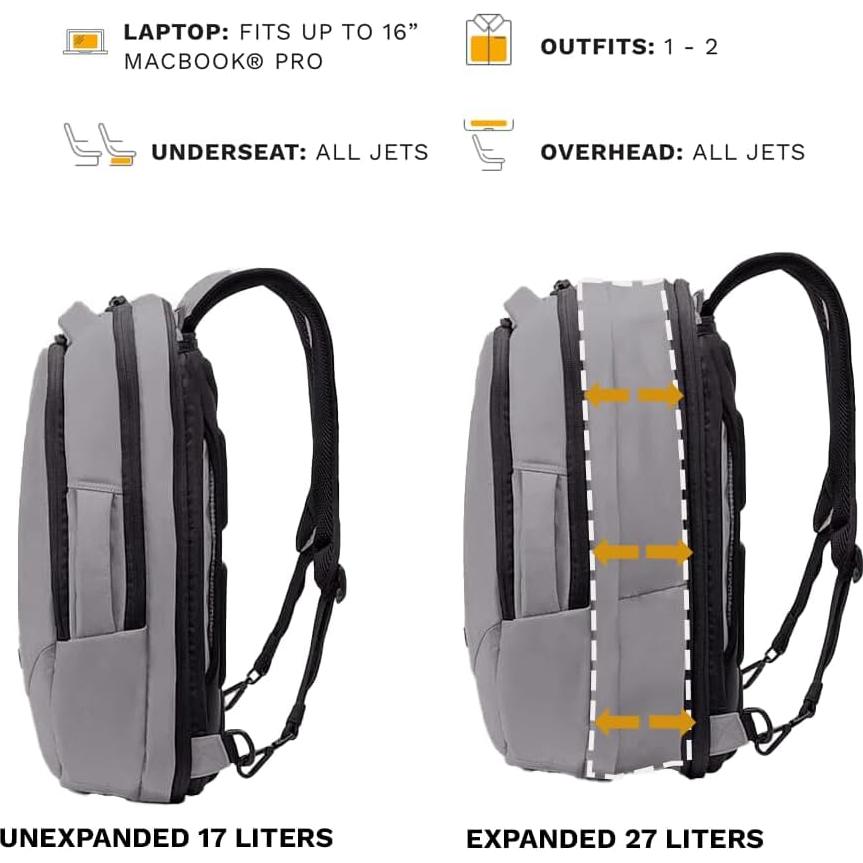 Mochila Knack Pequeña para Laptop 27L Gris Aprobada TSA