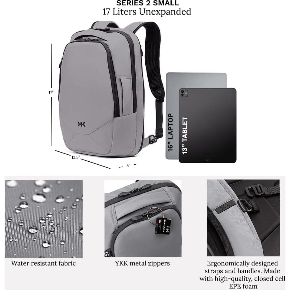Mochila Knack Pequeña para Laptop 27L Gris Aprobada TSA