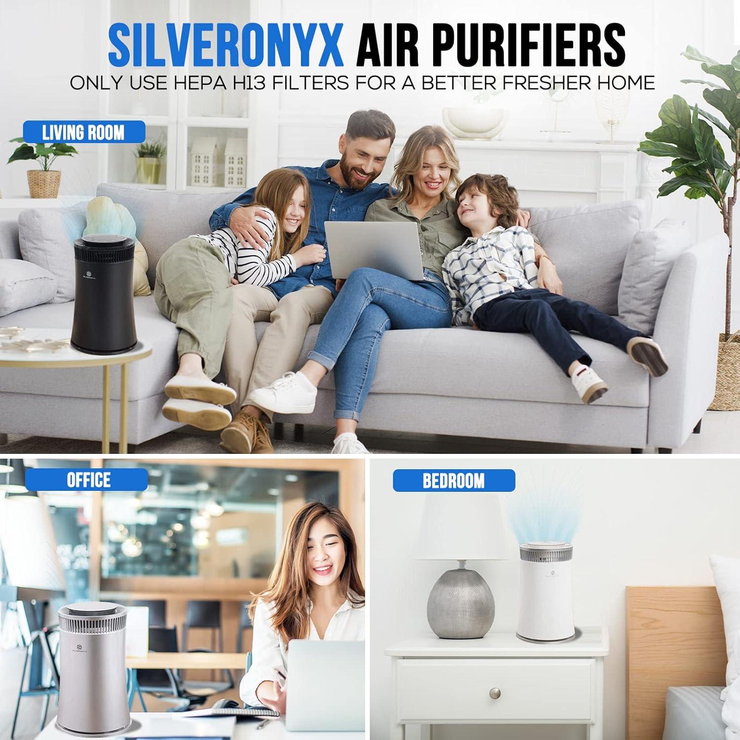 Purificador de Aire SilverOnyx 5 Velocidades HEPA Plata