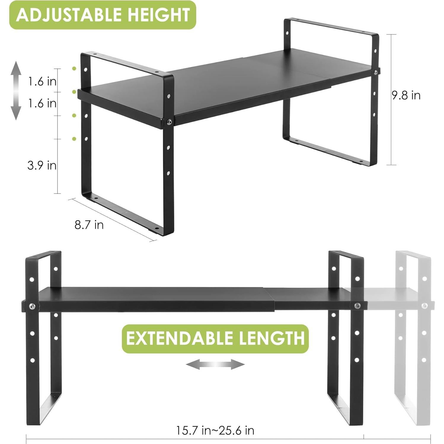 Organizador de Estante Expandible Across-Star Negro 1 Paquete